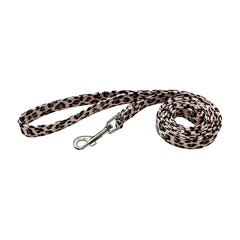 Olahibi Dog Bowtie Collar and Leash Set, Leopard Pattern, Cotton Fabric Material, 150CM Leash, for Small Dogs.(S, Pink Leopard)