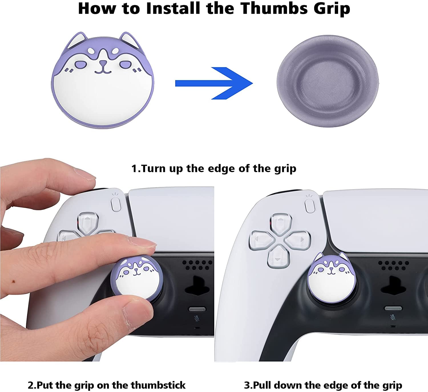 PlayVital Chubby Piggy Cute Thumb Grip Caps for PS5/4 Controller, Silicone Analog Stick Caps Cover for Xbox Series X/S, Thumbstick Caps for Switch Pro Controller