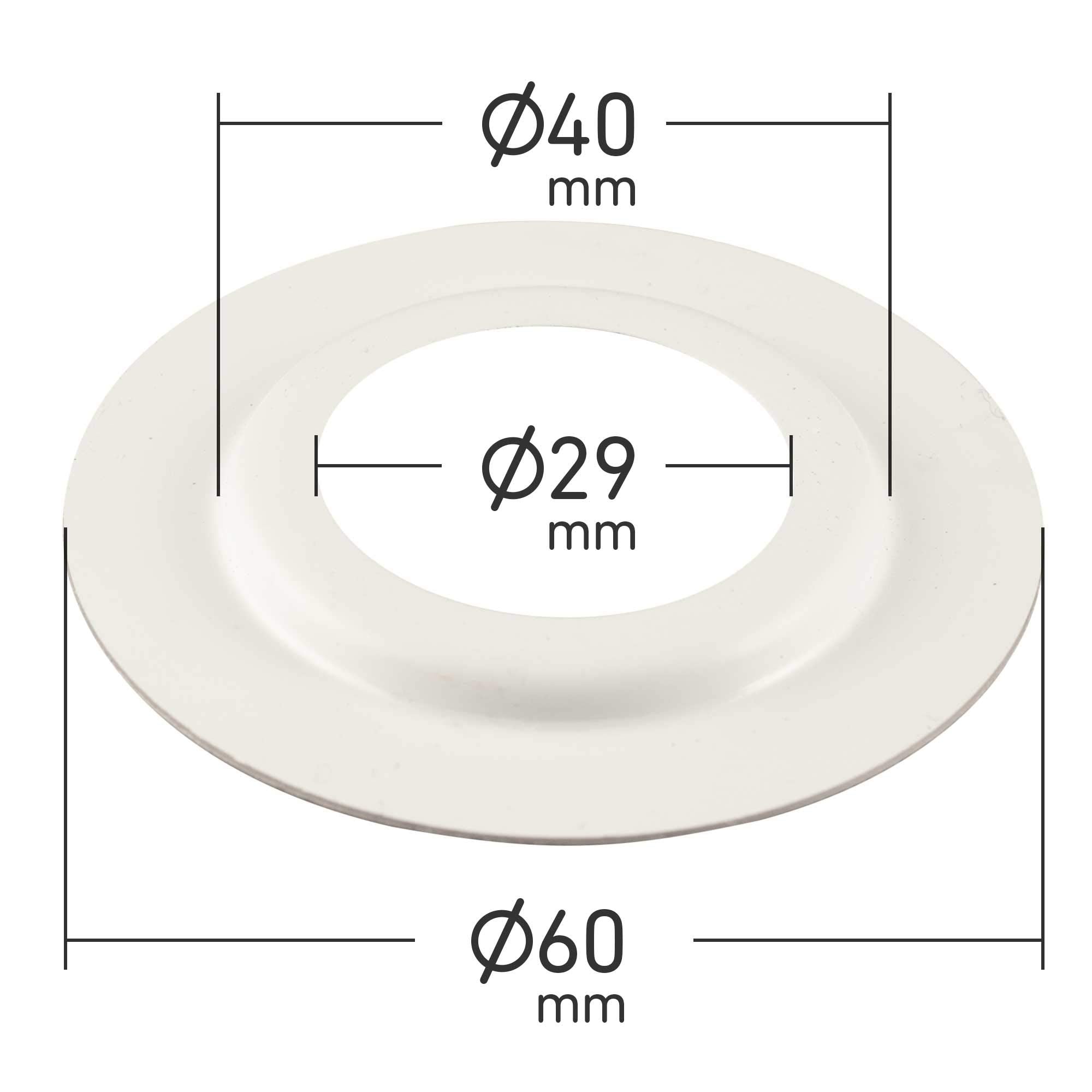 ElekTek Lamp Shade Reducer Adaptor Ring 4X Pack - 29mm Hole for UK B22 Bayonet BC x 60mm Dia. Metal - Made in UK