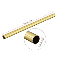 sourcing map Brass Round Tube 8.5mm OD 0.2mm Wall Thickness 300mm Length Pipe Tubing 4 Pcs