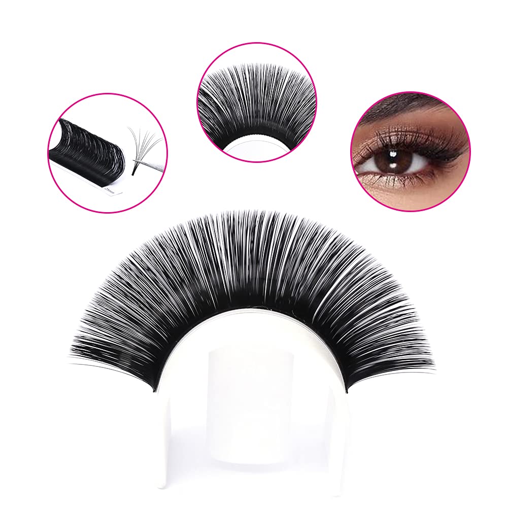 FADLASH Easy Fan Lashes CC Curl 0.03 9-17mm Mixed Length Russian Lashes Natural Look Self Fanning Eye Lashes Automatic Blooming Russian Eyelashes Extensions(0.03-CC-917)