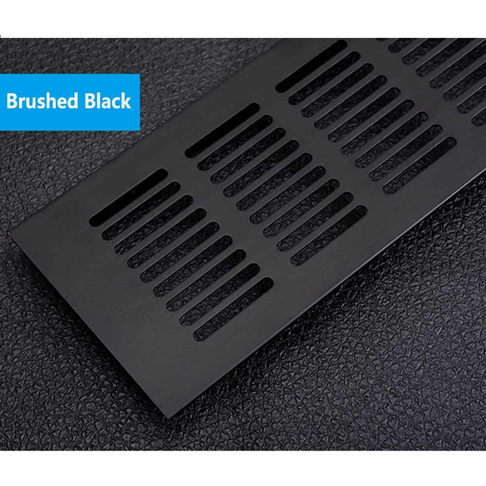 WJUAN 2 Pcs Air Vent Grille Cover, 200 mm Black Square Aluminum Alloy Black Vent Cover for Cupboard Wardrobe Ventilation (Black)