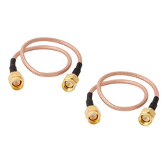 æ— å“ç‰Œ RG-316 SMA Connector Extension Cable, SMA Male to Male Coaxial Antenna Cable Adapter for WiFi Wireless Pigtail Jumper (2PACK)