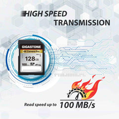 Gigastone 128GB SDXC Memory Card 4K Pro Series Camera Transfer Speed Up to 100MB/s Compatible with Canon Nikon Sony Camcorder, A1 V30 UHS-I Class 10 for 4K UHD Video