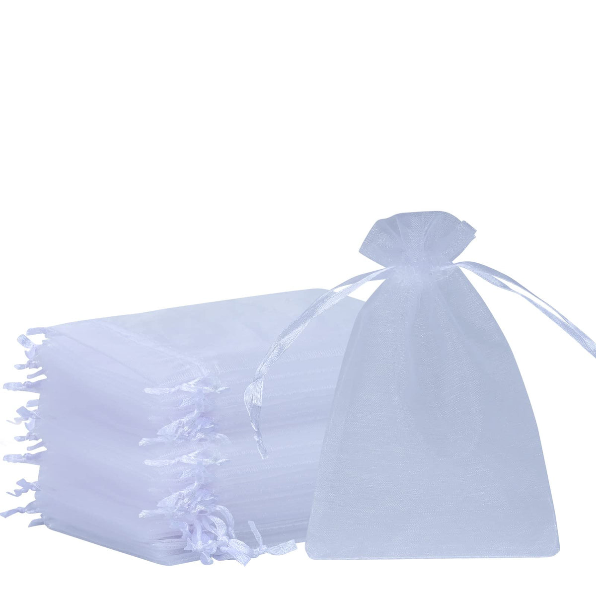 SUSNUAN White Organza Gift Bags 20Pcs, 10x15cm Organza Bags Large Jewellery Pouches Wedding Favours Bags for Wedding, Anniversary, Christmas, Baby Shower, Birthday Party Drawstring Gift Bags