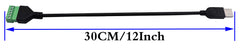 zdyCGTime USB 2.0 A Screw Terminal Block Connector Cable USB 2.0 A Male Plug to 5 Pin/Way Female Bolt Screw with Shield terminals Pluggable Type Adapter Connector Converter Cable.(30CM/2Packs)