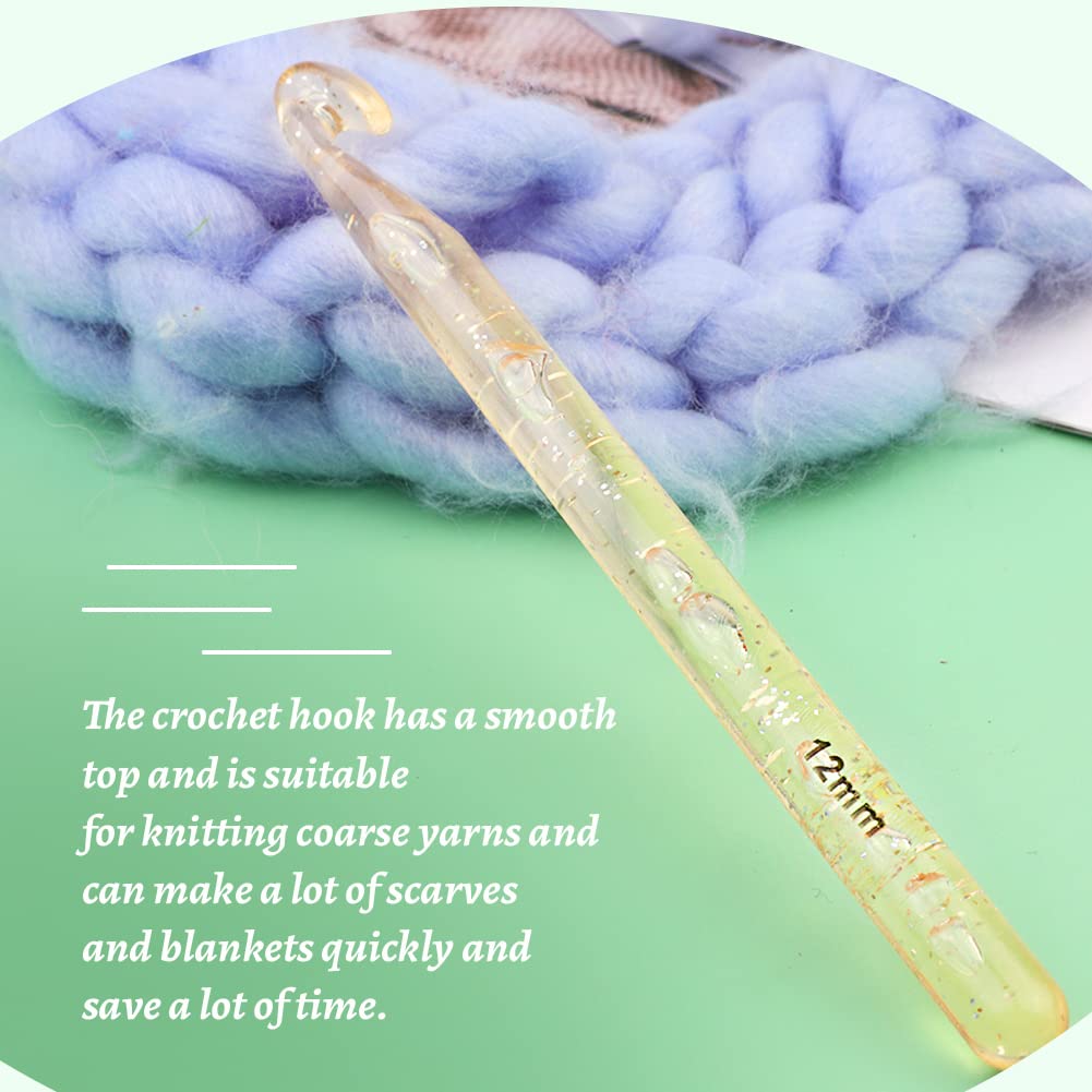 12mm Large Crochet Hook - Handle Knitting Crochet, Ergonomic Crochet Hooks, Crochet Needle for Beginners, Carpet Roving Scarves Large Wool Roving Knitting