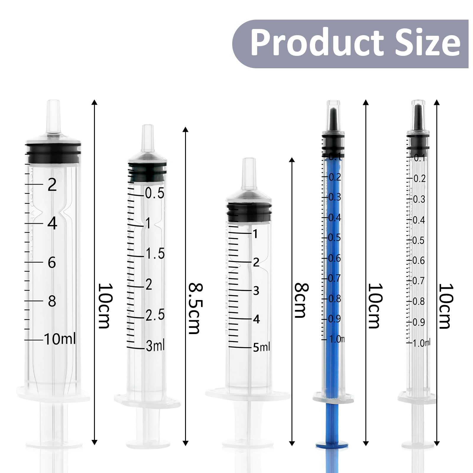 20 Pack 3ml Plastic Syringe without Needle,Sterile Syringe for Feeding,Liquid Measuring Syringe Tool for Lab, Measuring, Watering, Refilling, Feeding Pet, Oil,Glue Applicator(3ml 20PCS)