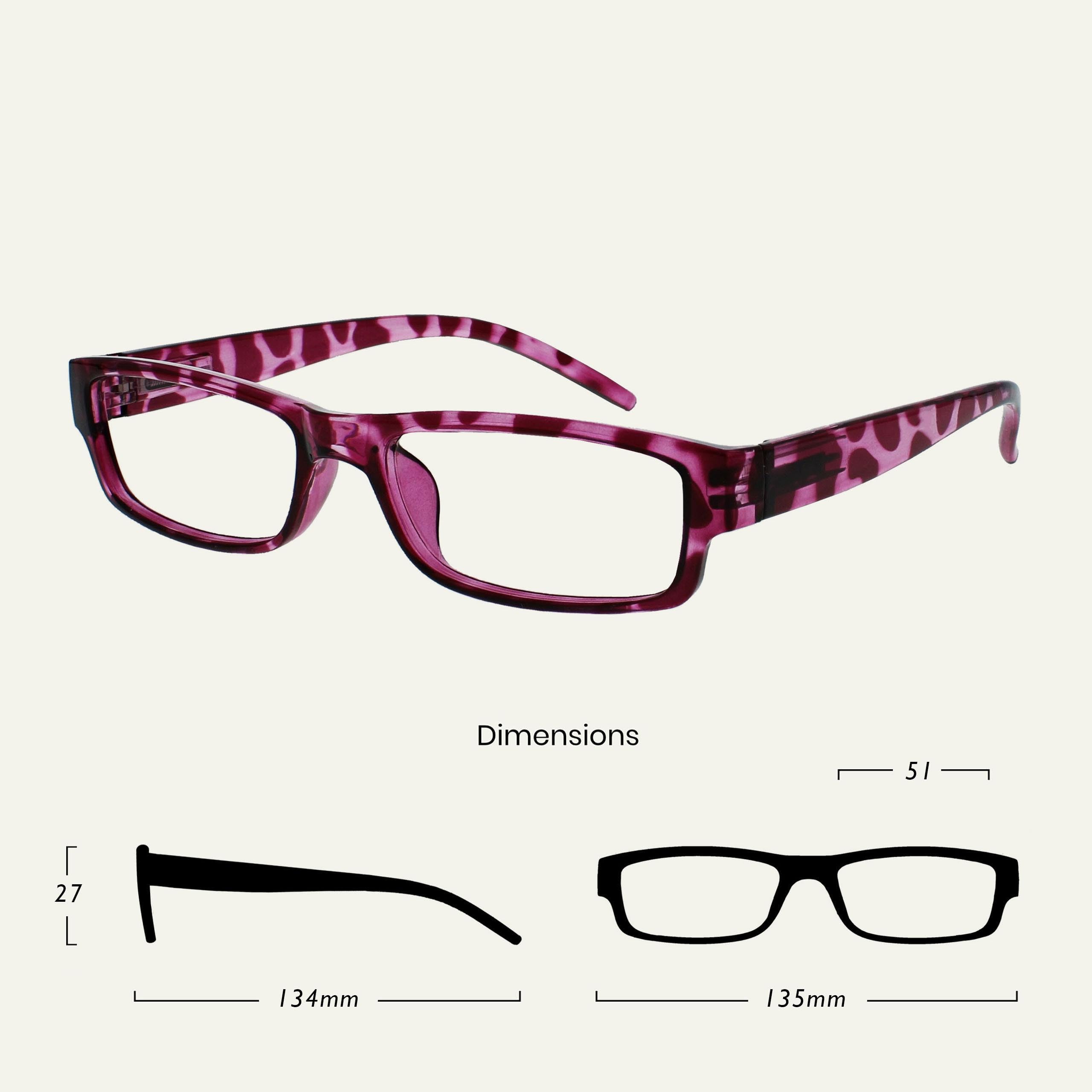 The Reading Glasses Company Pink Tortoiseshell Lightweight Comfortable Readers Value 2 Pack Mens Womens RR32-4 and3.50