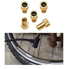 Presta valve adaptor 5 pack - Presta to Schrader Bike Pump Valve Adaptor Converter   Rubber inner ring   Inflate bike tyre with standard pump or air compressor   Quality Brass