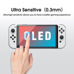 amFilm Tempered Glass Screen Protector Compatible with Nintendo Switch OLED model 2021 (3-Pack)