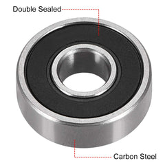 sourcing map 607-2RS Deep Groove Ball Bearing Double Sealed 180017 7mm x 19mm x 6mm High Carbon Steel Z1 Bearings (Pack of 10)