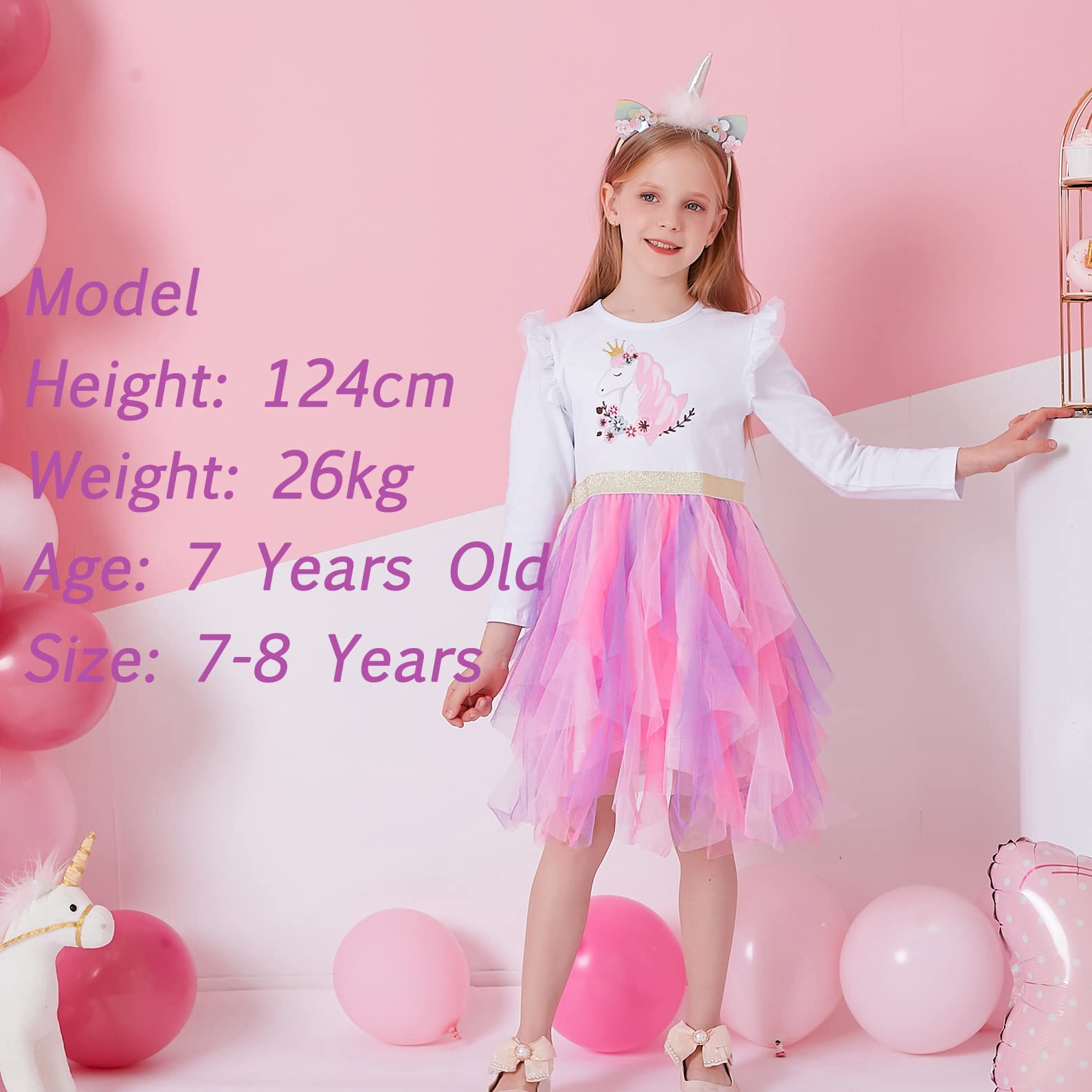 VIKITA Girls Dresses Princess Dress Flower Tulle Birthday Party Dress Girls Clothing LH4785 6T