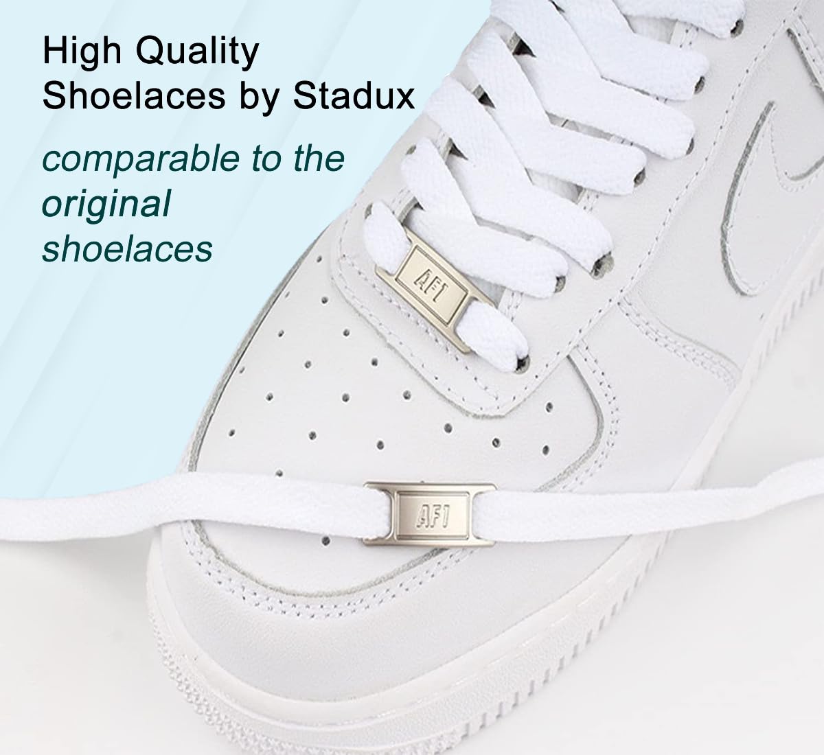 Stadux Flat Trainers Shoelaces, Shoe Laces replacement for Athletic Running Sneakers Shoes Boot Strings (80cm, White)