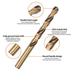 Meccion HSS Cobalt Jobber Drill Bit 10pcs 3.2mm Twist Drill Bit for Drilling Stainless Steel and Metal