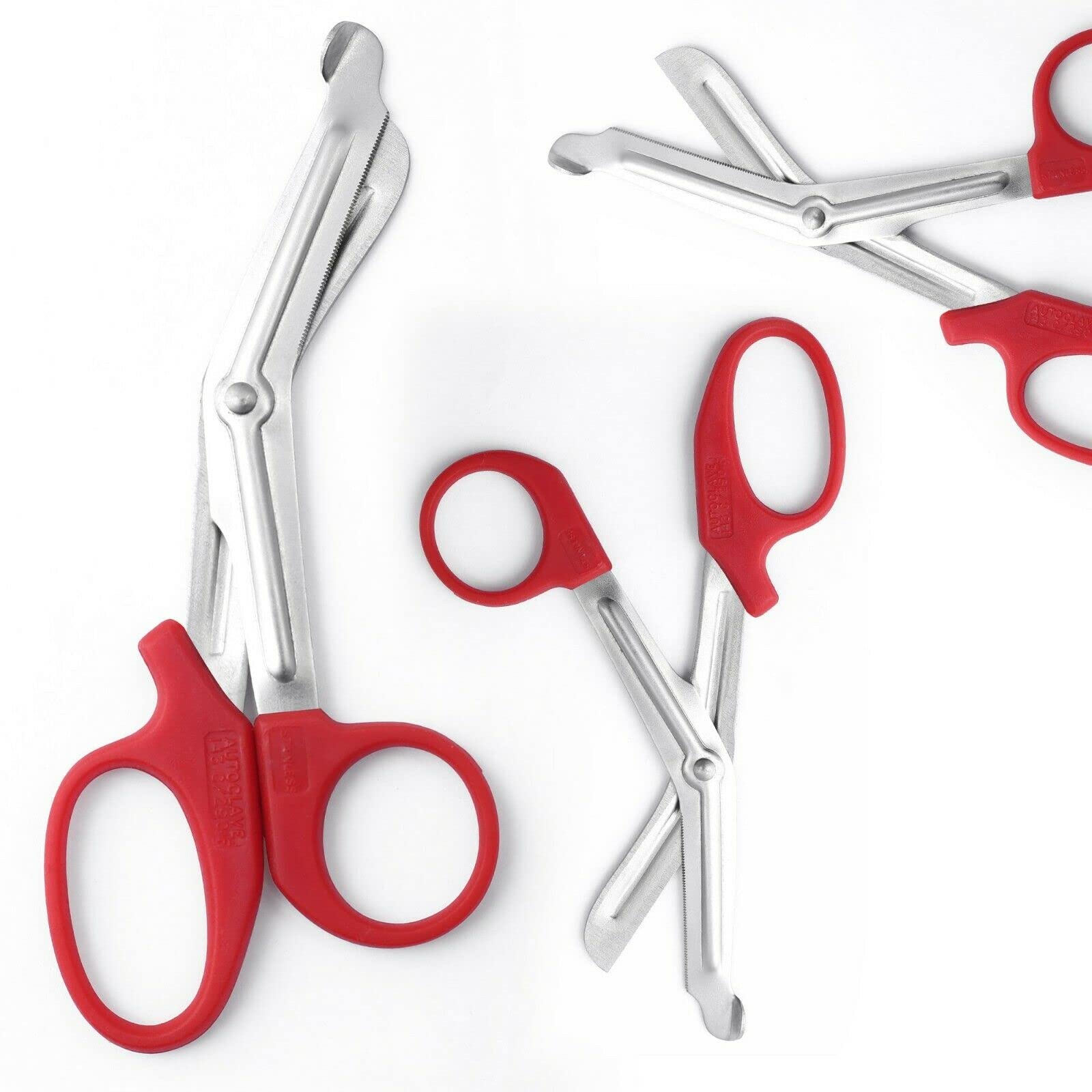 Utility Trauma Scissors Tuff Cut Scissor Nursing Scissors Trauma Shears First Aid Medical Scissors CE (Red 5.5)