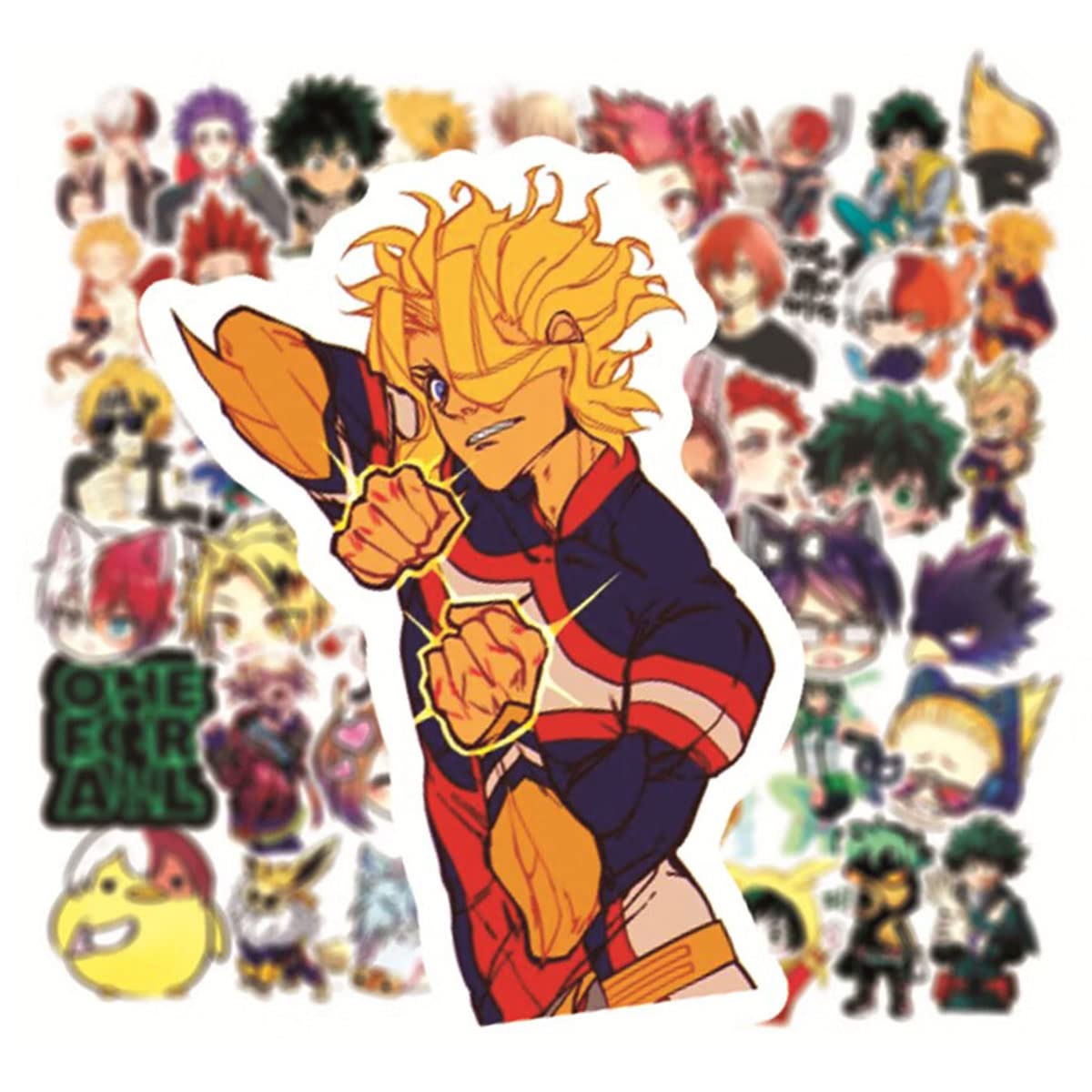 Yangsiw My Hero Academia Stickers for Laptop, Cars, Phone, Water Bottle, Skateboard, Suitcase, Guitar, Pad, Cute Anime Vinyl Stickers, Waterproof, Scrapbook Stickers 50pcs …