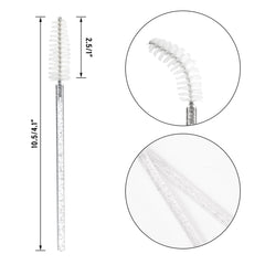 G2PLUS 300 PCS White Eyelash Brushes Spoolies - Eyebrow Spoolie Brushes -Disposable Mascara Wands - Eyelash Extension Brushes for Extensions