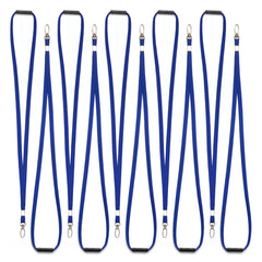 CKB LTD Breakaway Safety Lanyard Neck Strap Swivel Metal Clip for ID Card Holder with Quick Pull Release Lanyards Bulk Pack of 10pcs (Blue)