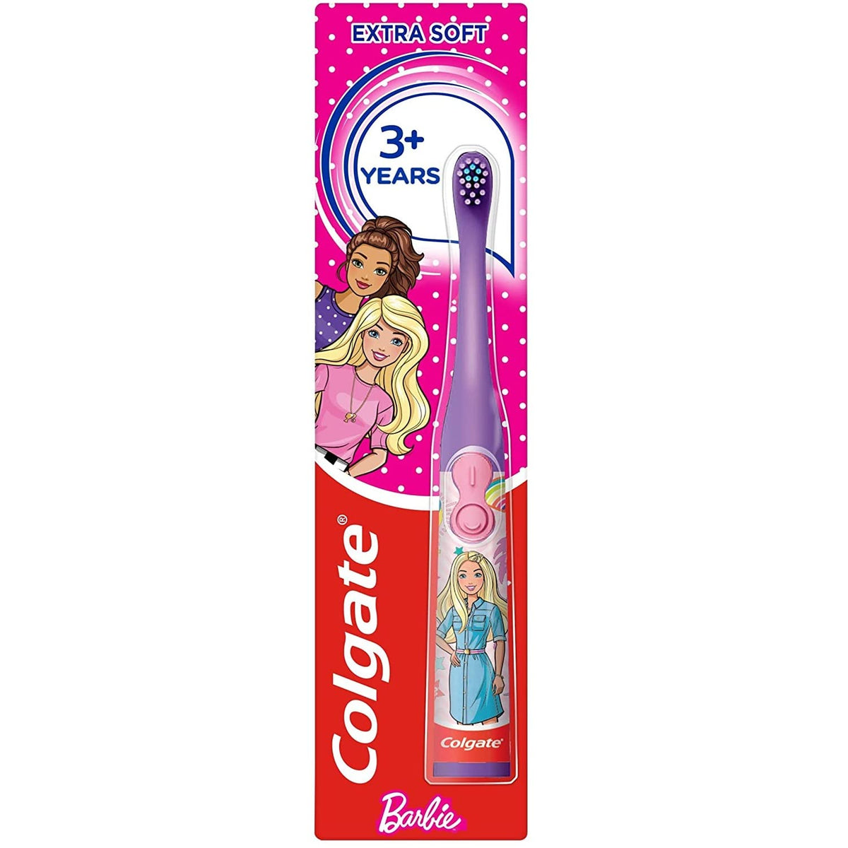 Colgate Barbie Kids Battery Powered Toothbrush, Assorted colors