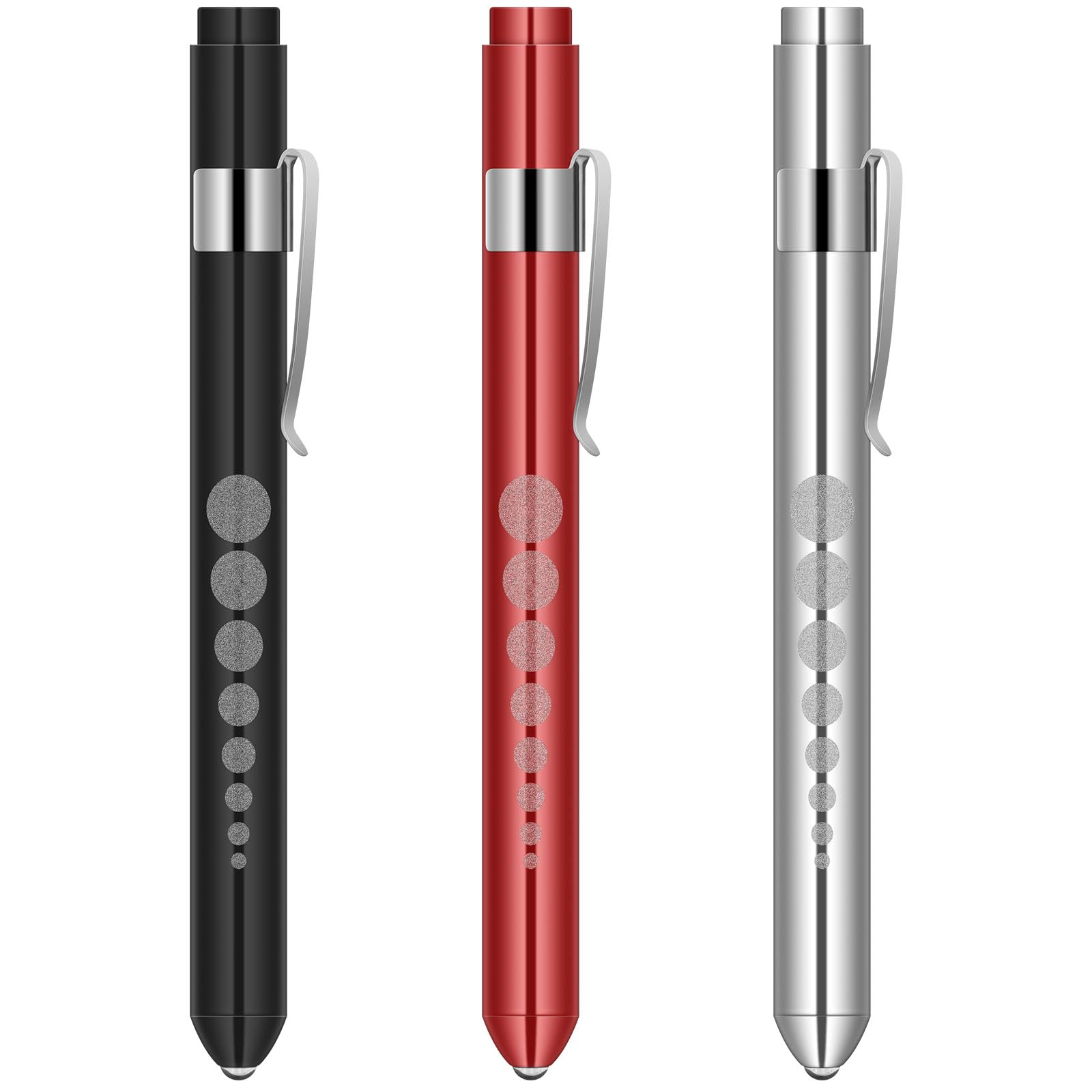 Flintronic 3PCS Diagnostic Medical Penlight, Mini Reusable LED Pen Torch with Pupil Gauge and Clip, First Aid Pupil Gauge Doctors Nurses Medical Pen Light Medical Equipment (Batteries not Included)