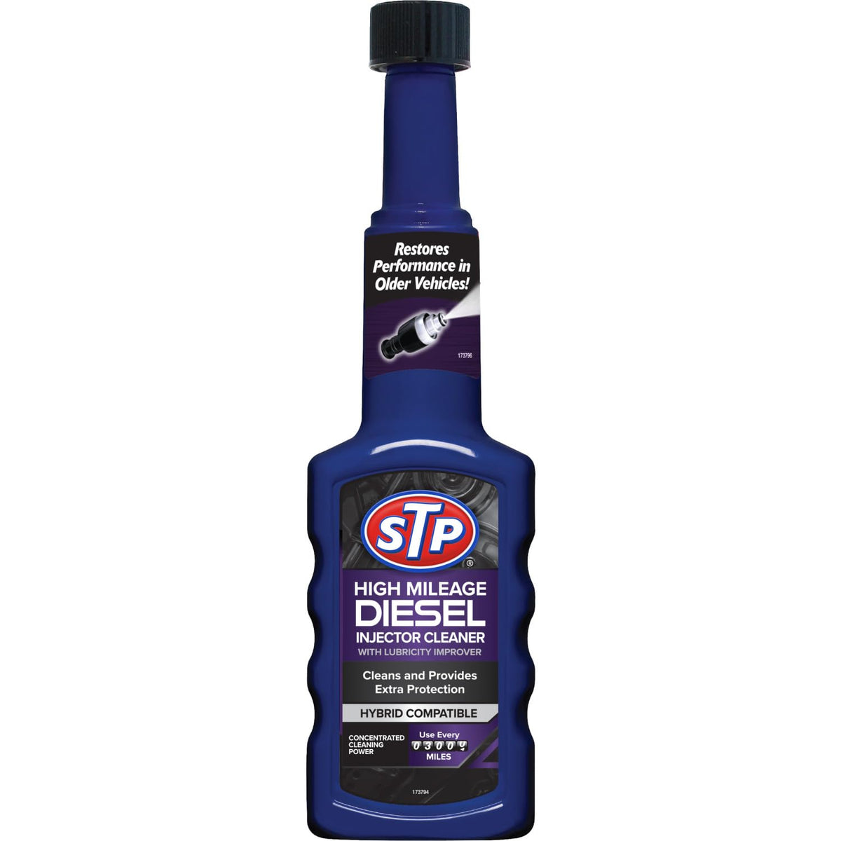 STP Diesel High Milage Injector Cleaner 200 ml, Cleans and Protects your Engine for 300 miles, Enhances Fuel Economy, Mechanical Car Cleaning Products, Concentrated Cleaning Formula, Made in the UK