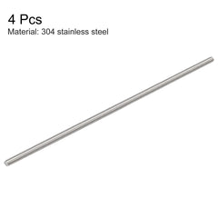 sourcing map 4Pcs M5 x 200mm Fully Threaded Rod 304 Stainless Steel Right Hand Threads