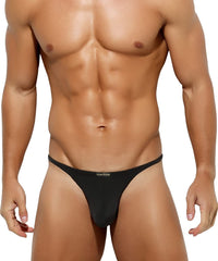 Casey Kevin Men's Sexy Low Rise G-Strings Thongs Tagless Bikini Underwear,Black-2111,S