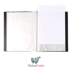 A5 40 Pocket Display Book Presentation Folder Portfolio (80 Views) Project Book Certificate Folder Plastic Wallets (1 Book)