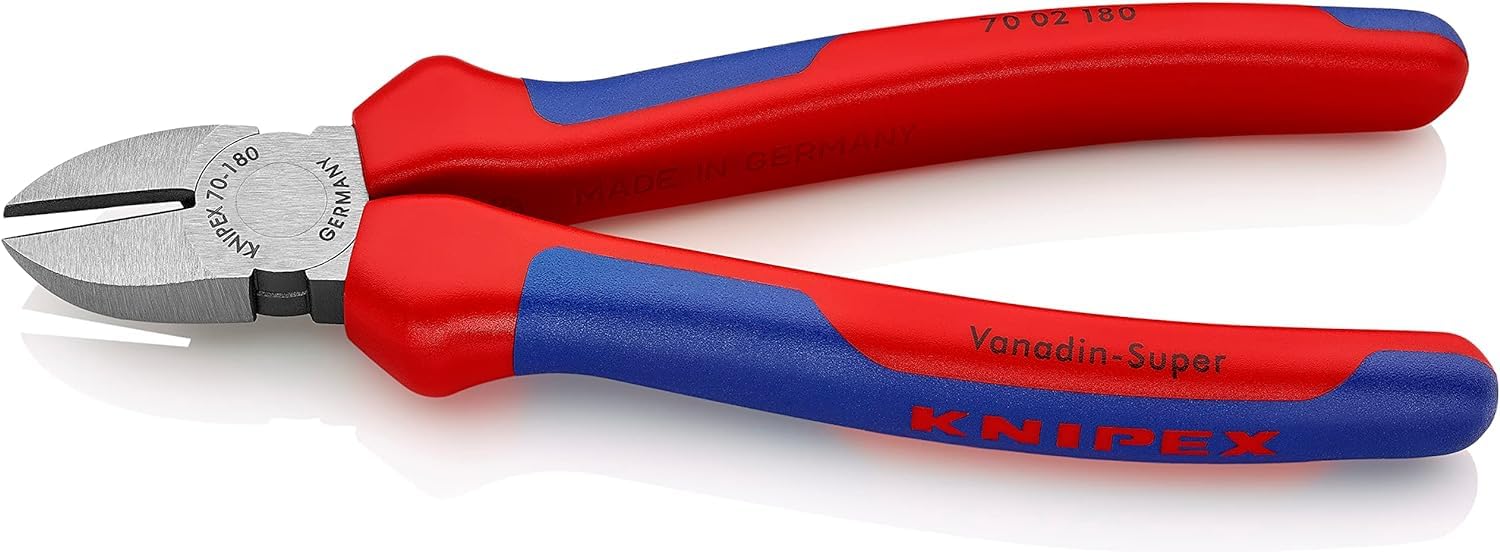 Knipex Diagonal Cutter black atramentized, with multi-component grips 180 mm 70 02 180