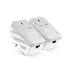 TP-Link TL-PA4010PKIT Passthrough Powerline Adapter Starter Kit, No Configuration Required, UK Plug, Pack of 2