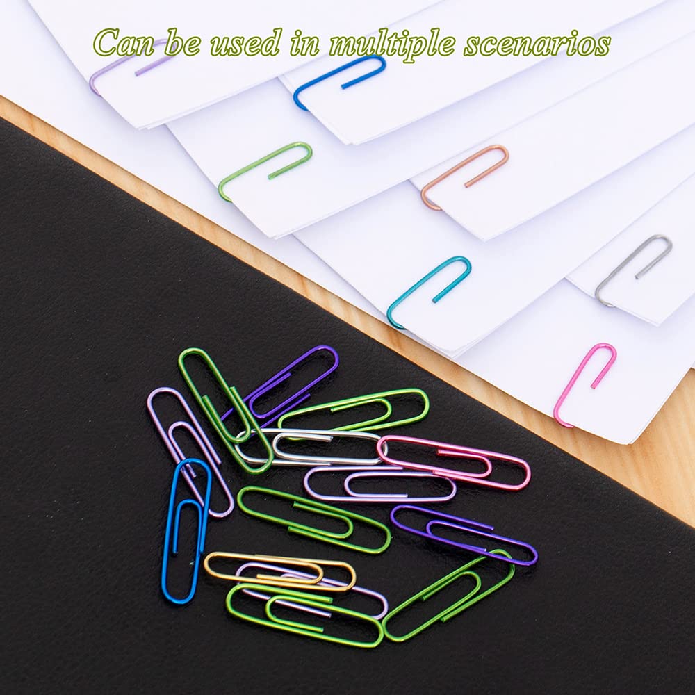 240pcs Paper Clips, 33mm Colored Paper Clip, PaperClips Assorted Colors, Paper Clips for Paperwork Office School and Personal Use