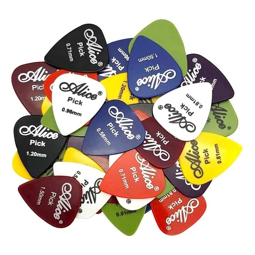 Guitar Picks, 60 Pcs Guitar Plectrums for Your Electric Acoustic or Bass Guitar Plectrum Pick Including 0.58mm 0.71mm 0.81mm 0.96mm 1.2mm 1.5mm