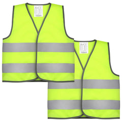 Firtink 2 Pieces Hi Vis Vests for Kids,Kids High Visibility Reflective Vest,High Vis Vests,Hi Vis Safety Vests,High Vis Jacket with Reflective Strips for Kids Outdoor (S)