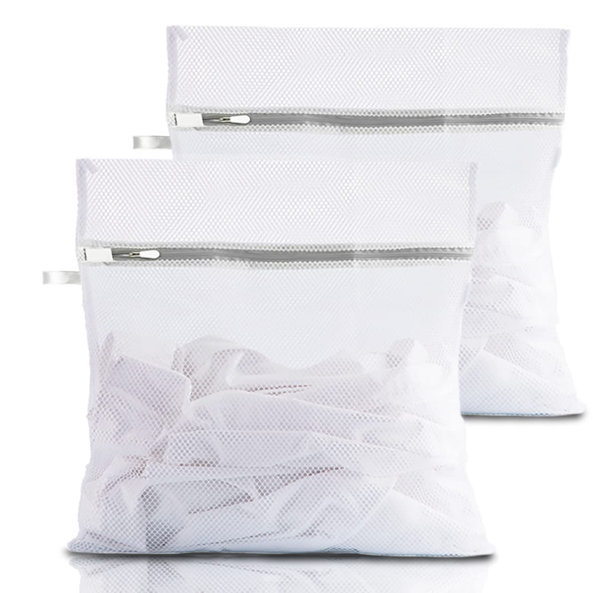 Mesh Laundry Bags, 2pcs Mesh Laundry Bag for Washing Machine, Laundry Bags with Zips, Delicates Wash Bag for Laundry, Socks, Blouse -30 x 40cm