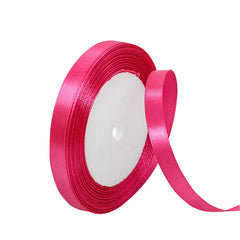 Hot Pink Satin Ribbon 25mm, 22M Solid Colors Fabric Hot Pink Ribbon for Crafting, Gift Wrapping, Balloons, DIY Sewing Project, Hair Bows, Xmas, Valentine, Presents Bouquets Floral Wedding & Cake Décor