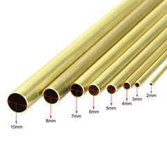 sourcing map Brass Tube, 2mm 3mm 4mm 5mm 6mm 7mm 8mm 10mm OD x 0.5mm Wall Thickness 300mm Length Seamless Round Pipe Tubing, Pack of 8