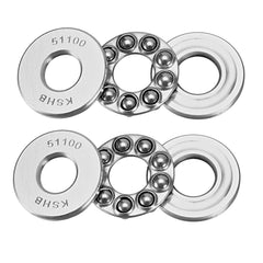 sourcing map 51100 Thrust Ball Bearings 10mm x 24mm x 9mm Chrome Steel ABEC3 Single Row Roller 2pcs