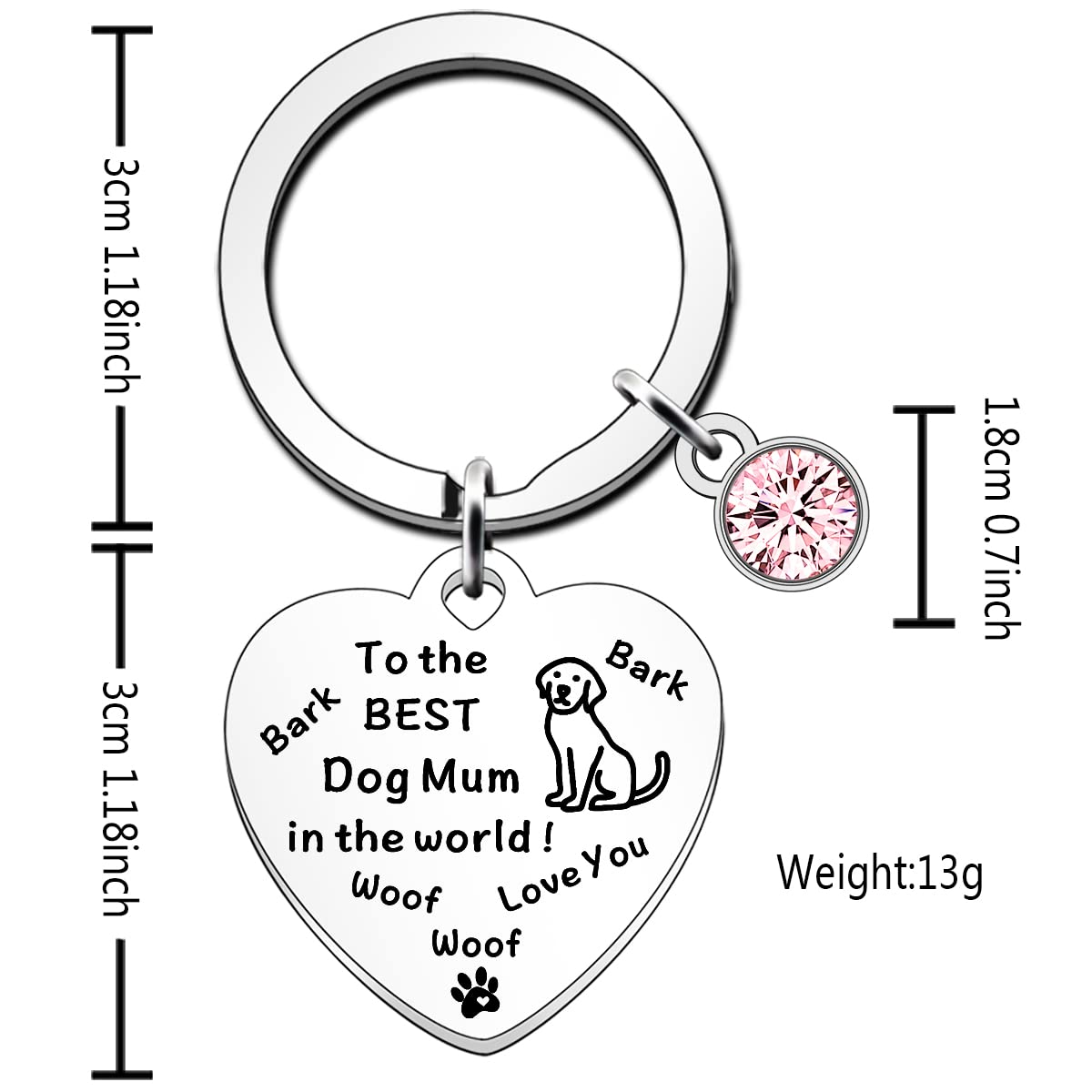 FMCC Dog Mum Gifts for Dog Lovers Keyring-Best Dog Mum Ever Funny Mother's Day for Dog Mum