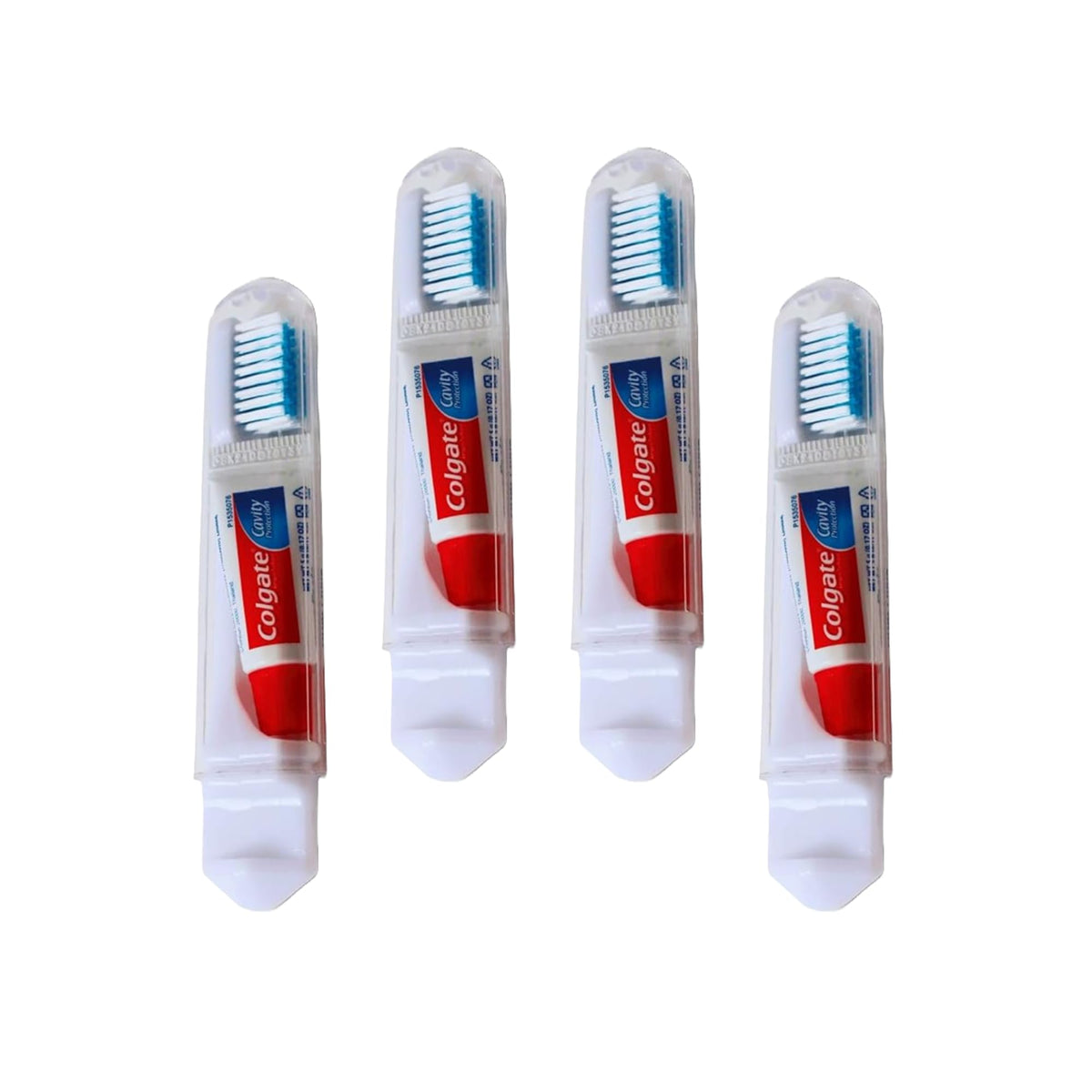 Travel Toothbrush Set with Mini Toothpaste x 4 by Wilosc Mini Travel toiletries - Travel Size Portable Toothbrush and Travel Toothpaste Set for Families in Mind