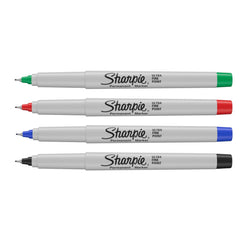 Sharpie Permanent Markers   Ultra-Fine Point   Assorted Classic Colours   4 Count