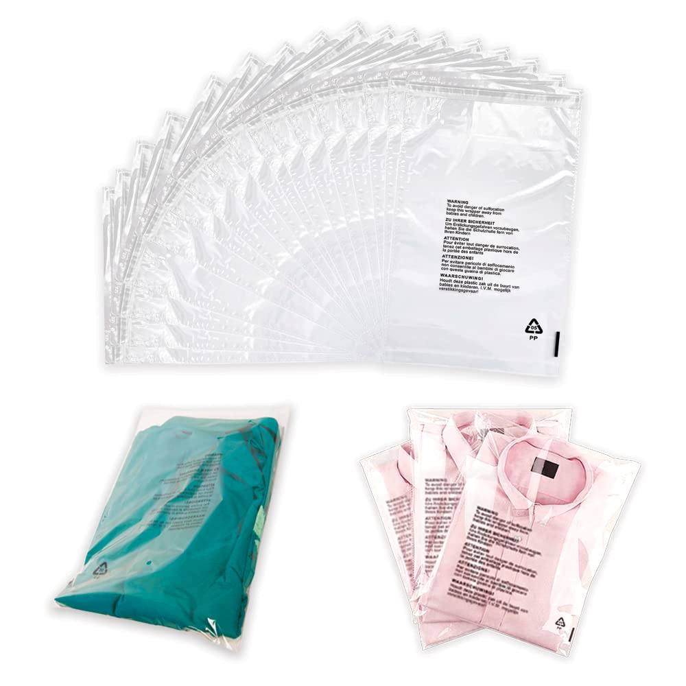 G4Goods 100 Pcs Clear Plastic Self Seal Garment Clothing Bags 8 inches x 10 inches - Convenient and Durable Clear Bags for Clothing, Ideal for Packaging, Shipping, and Protecting - Clear Opp Bags for Postage