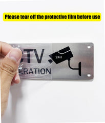 4-Pack CCTV In Operation Sign,CCTV in Operation Aluminum Sign with Self-Adhesive Stickers for House and Business Indoor or Outdoor Use,UV Resistant, Anti-rust,15 x 5cm 4pcs