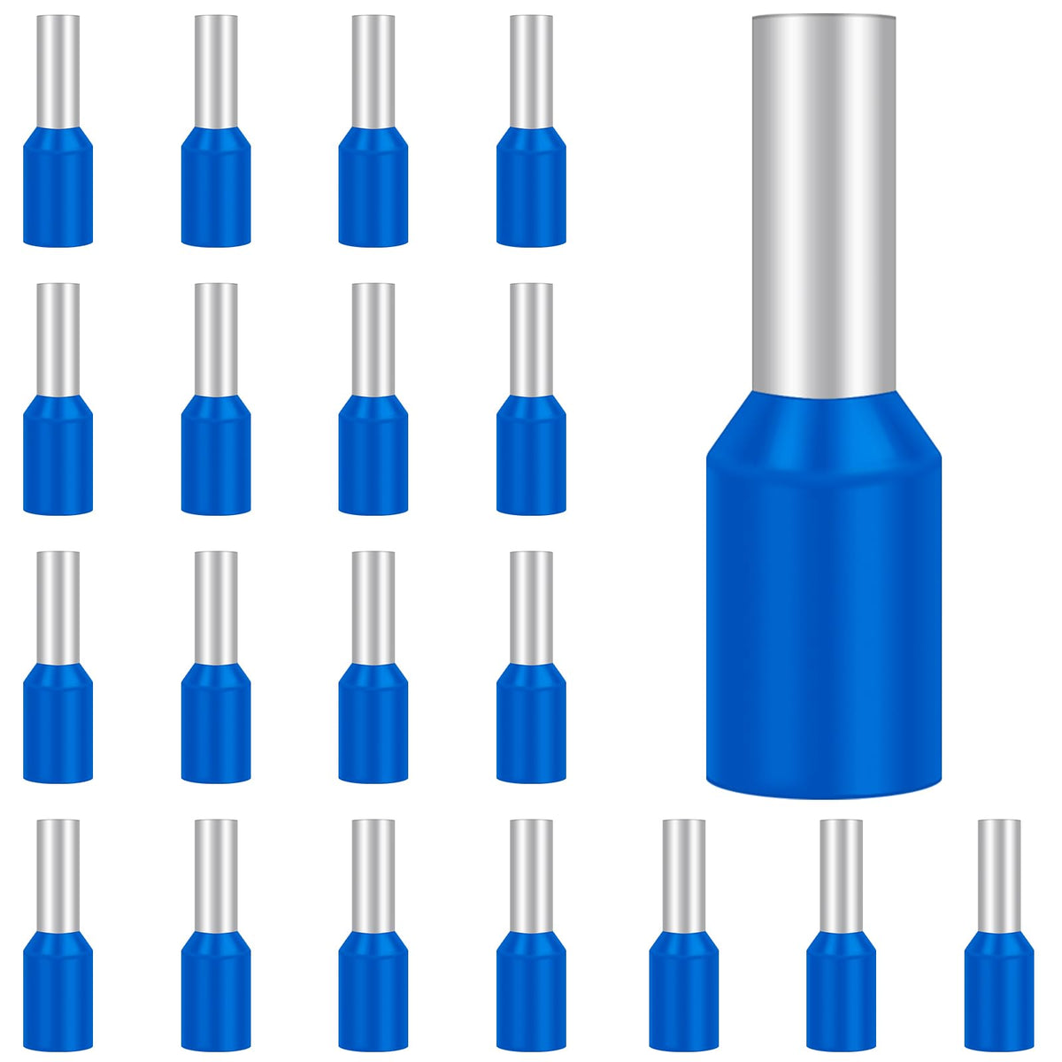 100Pcs Ferrules 2.5mm², Hanibos Insulated Bootlace Ferrule Wire Terminal Ferrules Crimp Connector Blue Cord Pin End Terminals Crimp Ferrules Wire Connector E2508