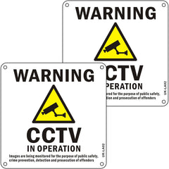 Data Compliant GDPR CCTV Sign Reflective Aluminum CCTV Sign Self Adhesive CCTV in Operation Sign 15x15cm Camera Metal Sign CCTV Signs Outdoor Waterproof, UV Resistant, Durable Pack of 2