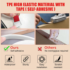 flintronic 3m*12mm U-Shape Flexible Furniture Edge Banding, Baby Safty Baby Edge Protector, Self Adhesive TPE Wood Edging Tape, DIY Furniture Edge Trim for Table, Cabinet, Furniture Restoration