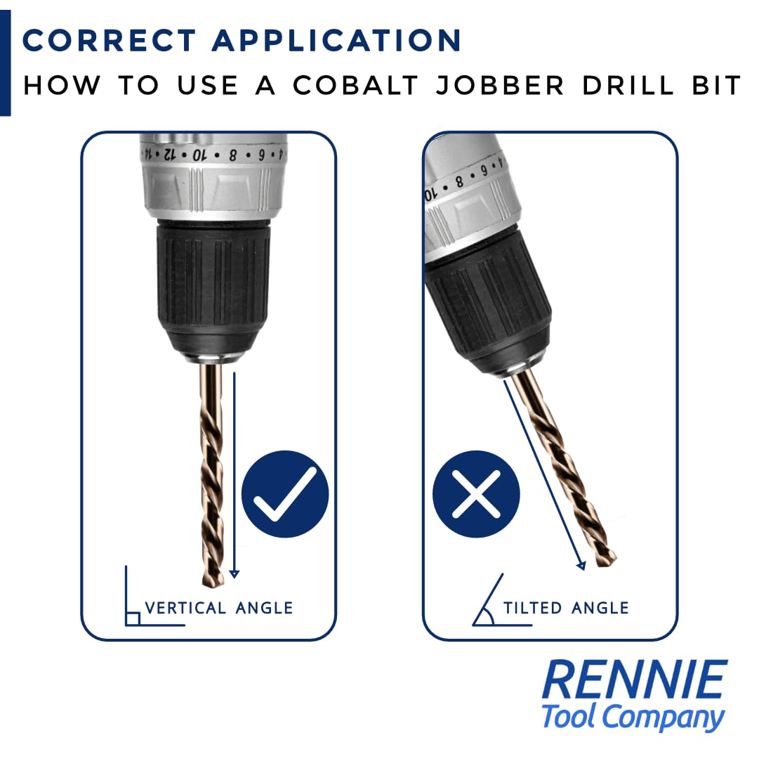 Rennie Tools - Box of 10 x 1.8mm HSS Gold Cobalt Jobber Drill Bit Set For Stainless Steel, Hard Metals, Aluminium, Cast Iron, Copper. Twist Drill Bit Sets Supplied In A Box. 1.8mm Drill Bit Set