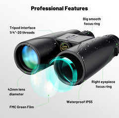 Kylietech High Power 12x42 Binoculars for Adults with BAK4 Prism, FMC Lens, Fogproof & Waterproof Great for Bird Watching Travel Stargazing Hunting Concerts (Smartphone Adapter Included)