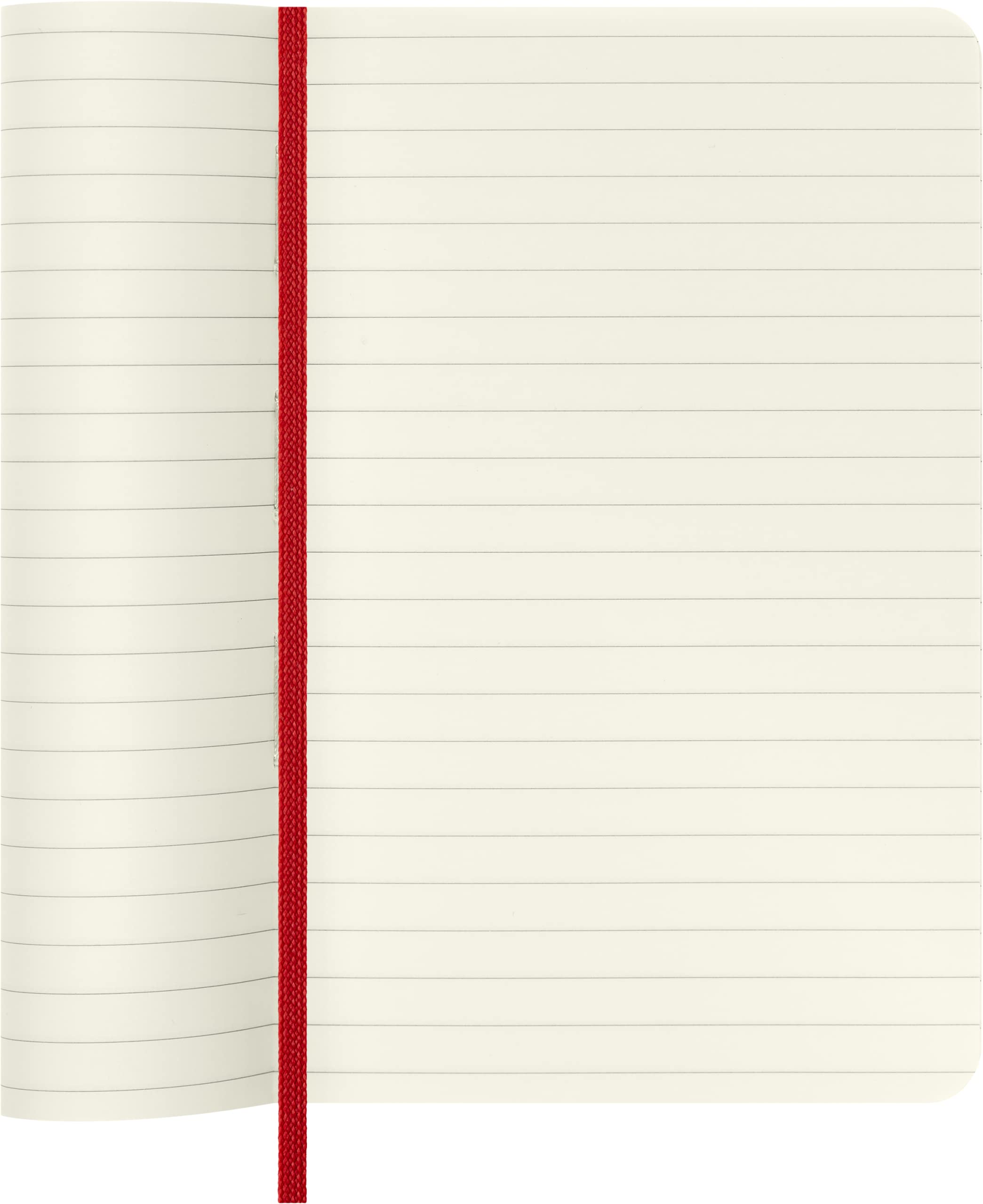 Moleskine Classic Ruled Paper Notebook, Soft Cover and Elastic Closure Journal, Color Scarlet Red, Size Pocket 9 x 14 A6, 192 Pages