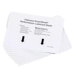 Fellowes 10 Paper Shredder Oil Lubricant Sheets – Powershred Performanceand Easy to Use Shredder Oil Sheets - White